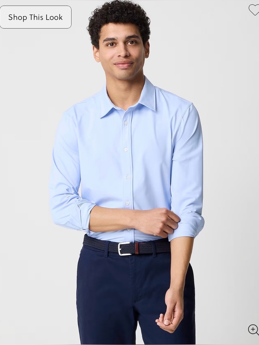 J. Crew All Day Performance Light Blue Men's Dress Shirt - Classic Collar